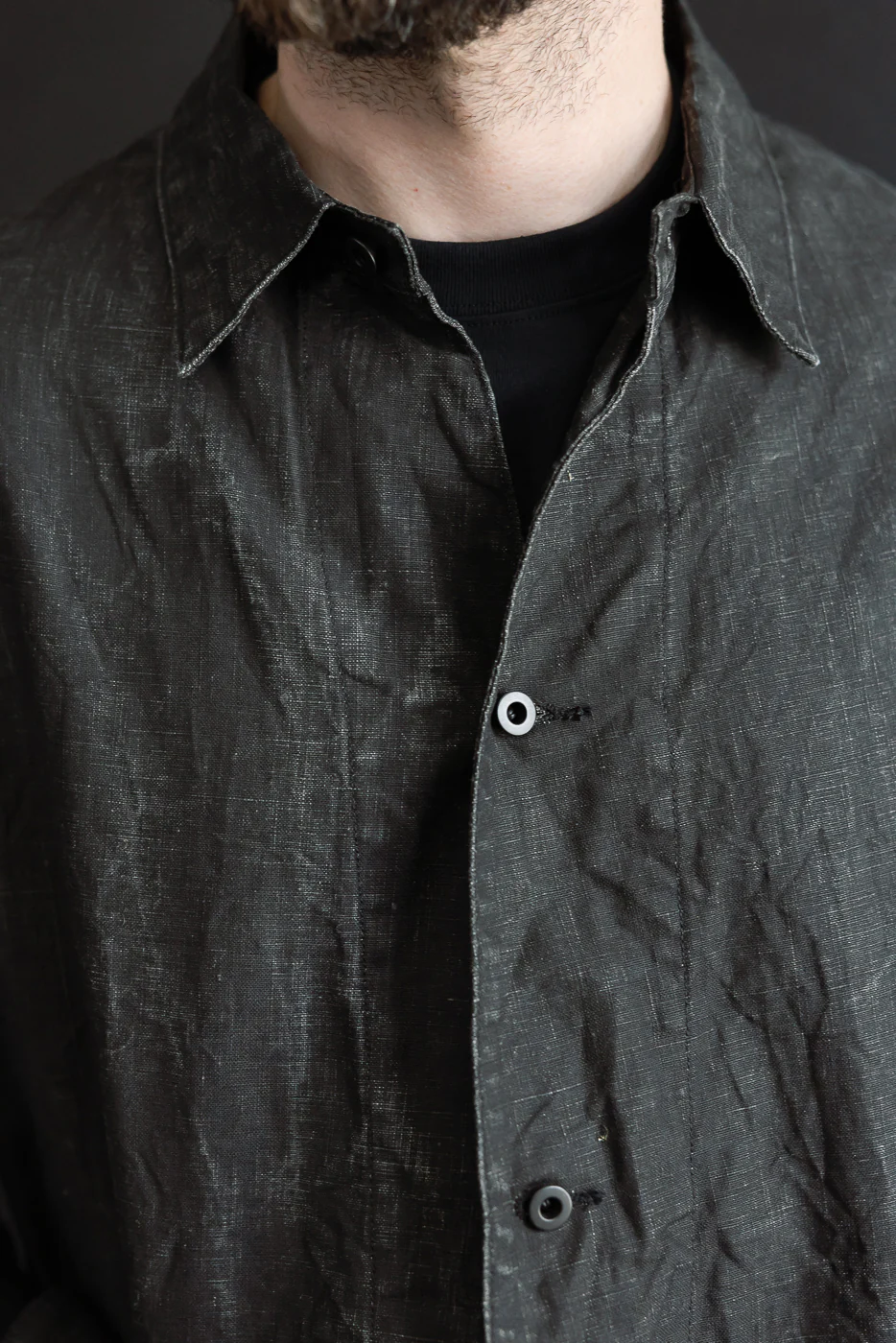 01-6250-61 - WWII 40's Sumi Coated Linen Coverall - Black - Image 16