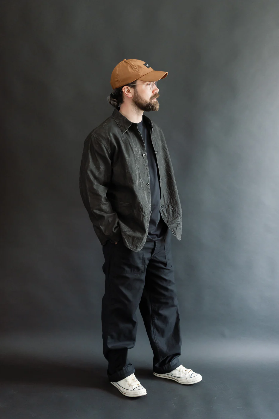 01-6250-61 - WWII 40's Sumi Coated Linen Coverall - Black - Image 6