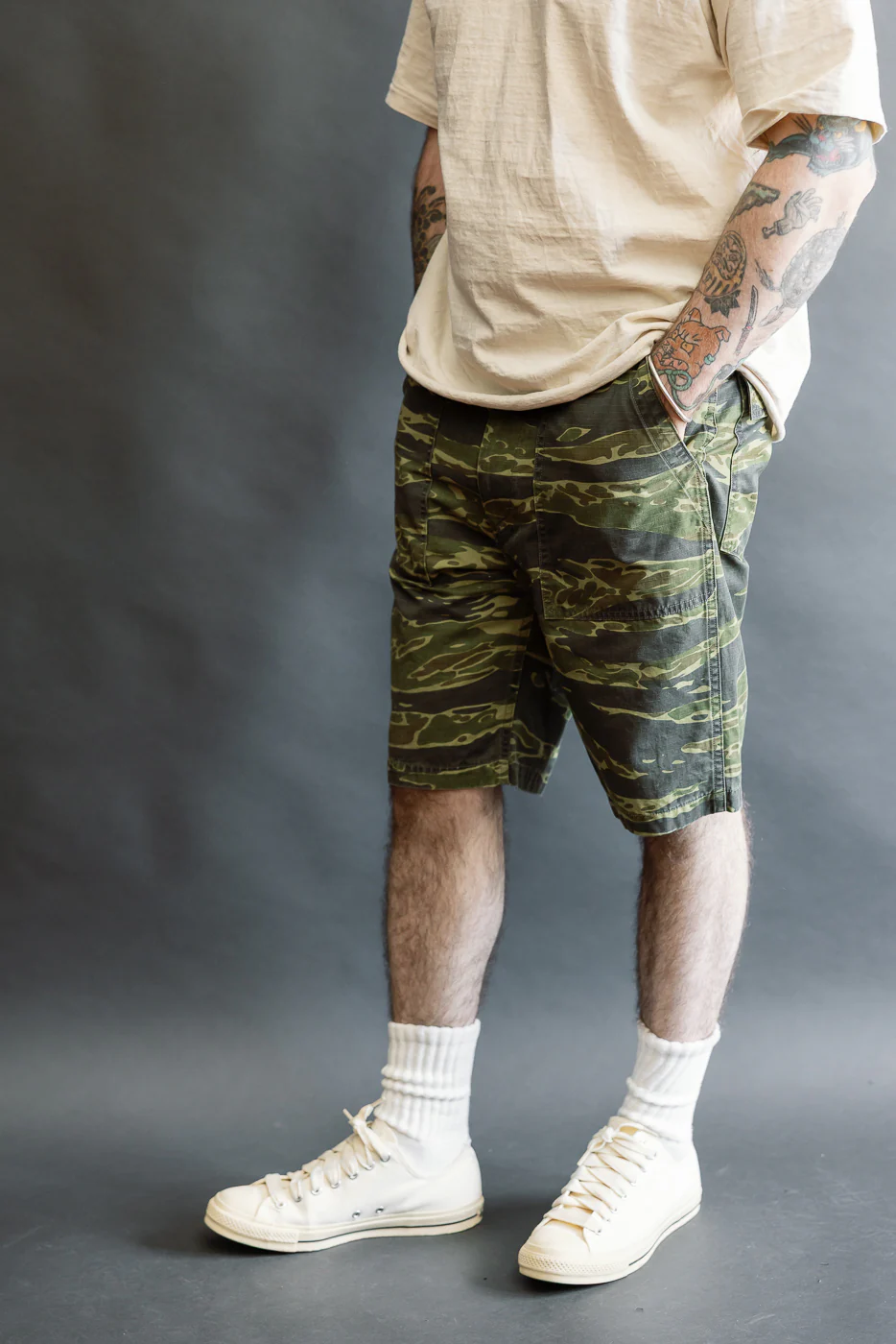 01-7002-TGC - Fatigue Ripstop Shorts - Tiger Camo - Image 11