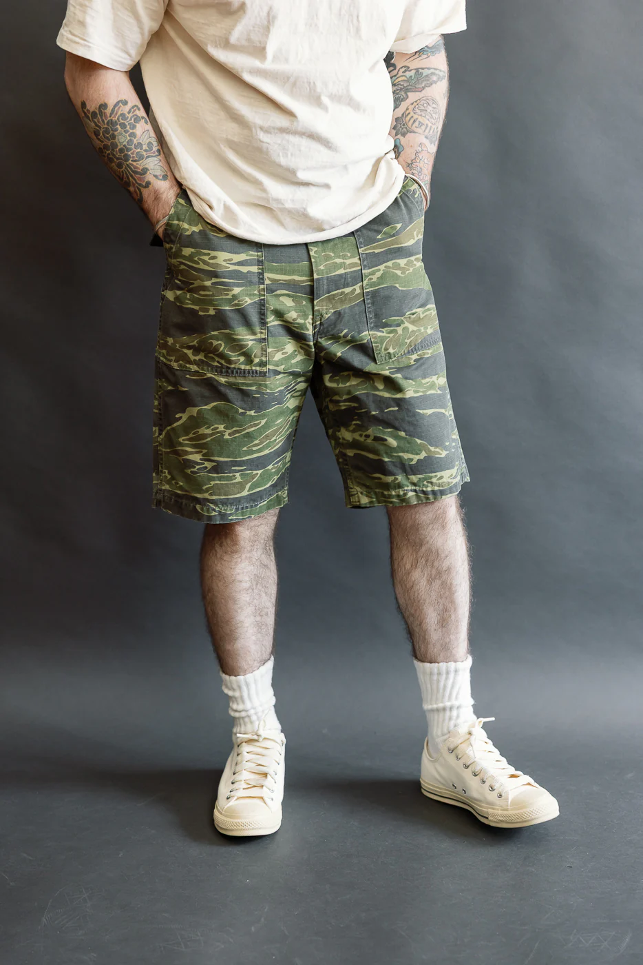 01-7002-TGC - Fatigue Ripstop Shorts - Tiger Camo - Image 15