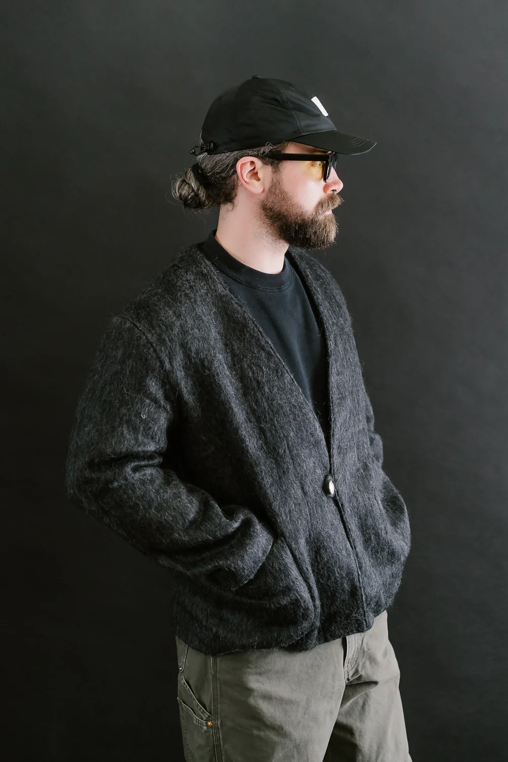 01-8037-50 - Mohair Cardigan - Charcoal Gray - Image 11