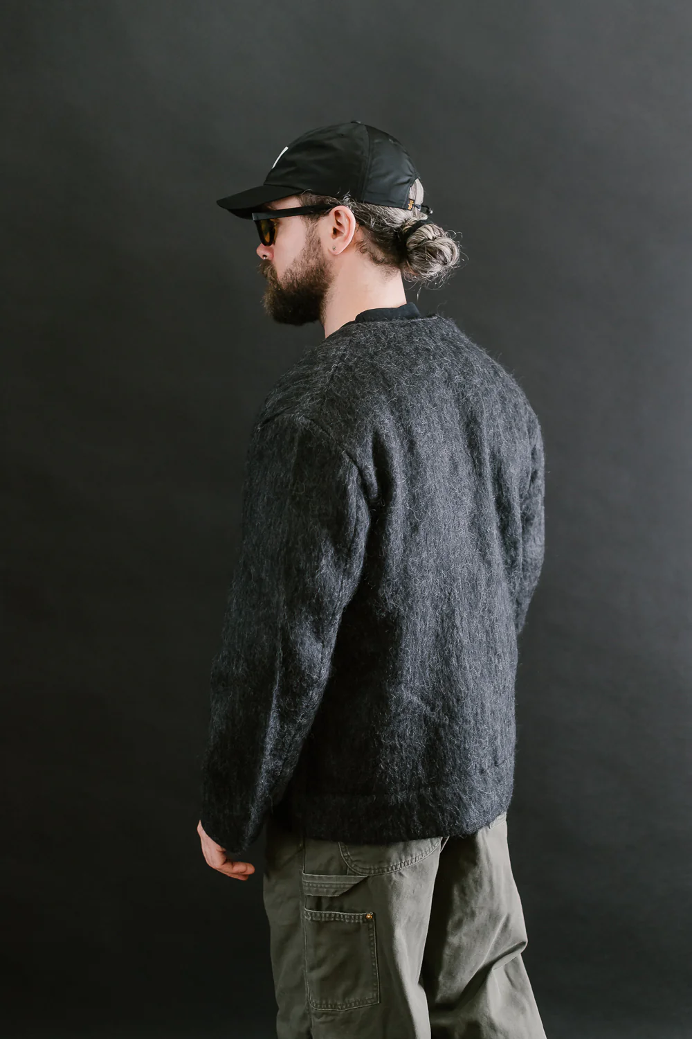 01-8037-50 - Mohair Cardigan - Charcoal Gray - Image 13