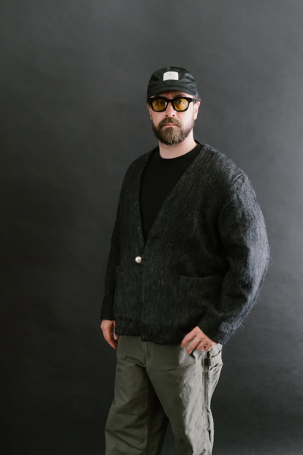 01-8037-50 - Mohair Cardigan - Charcoal Gray - Image 14