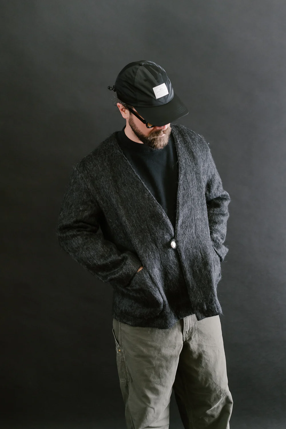01-8037-50 - Mohair Cardigan - Charcoal Gray - Image 15