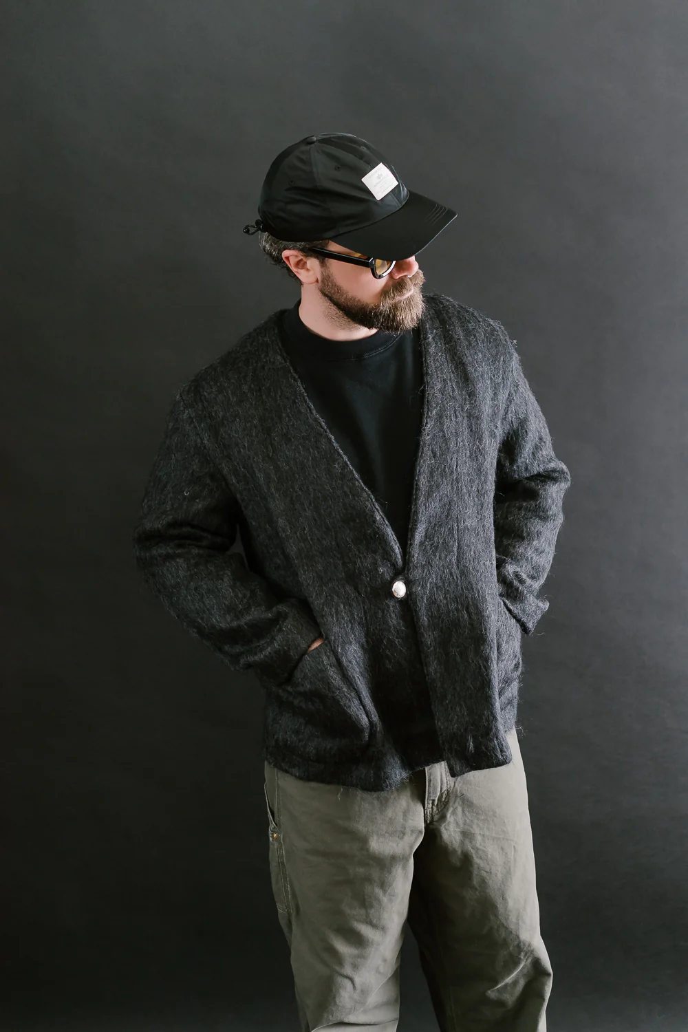 01-8037-50 - Mohair Cardigan - Charcoal Gray - Image 16