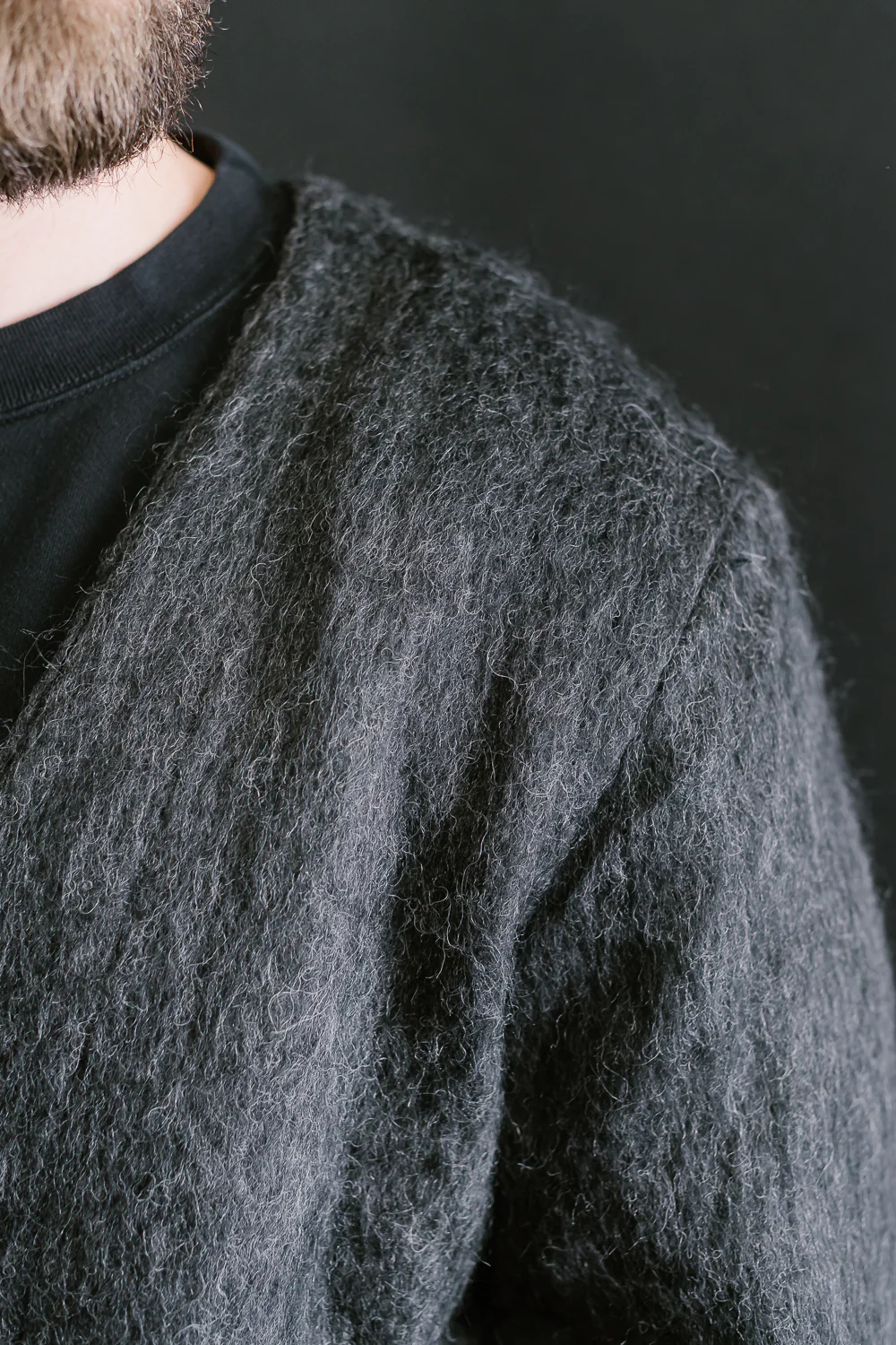 01-8037-50 - Mohair Cardigan - Charcoal Gray - Image 6