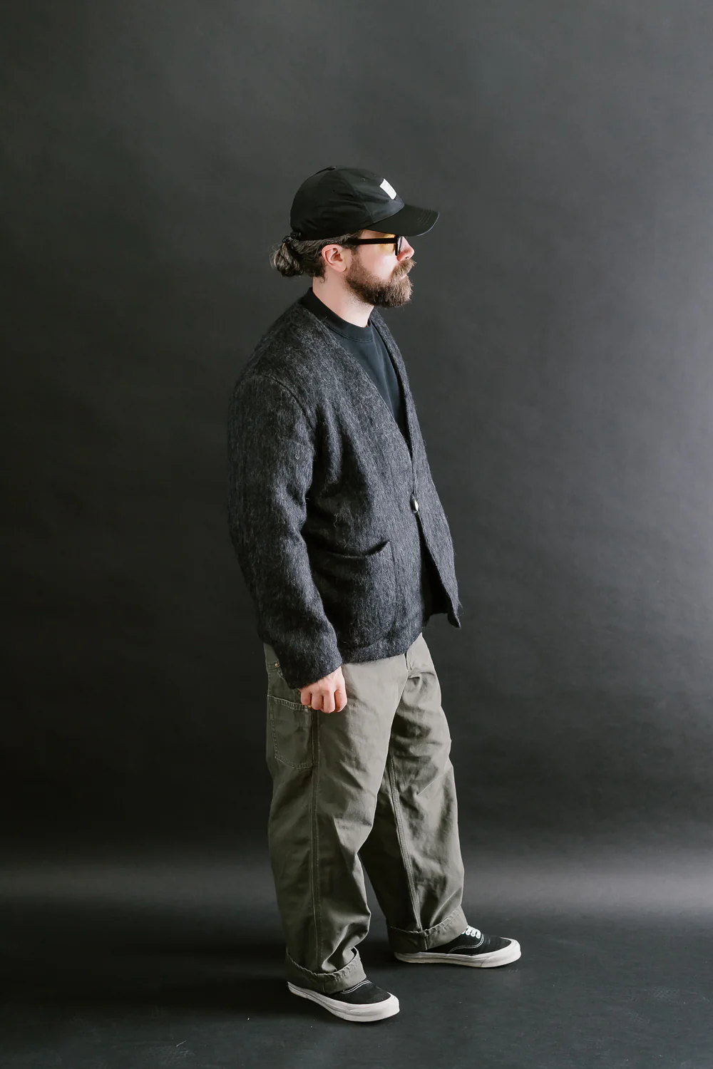 01-8037-50 - Mohair Cardigan - Charcoal Gray - Image 8