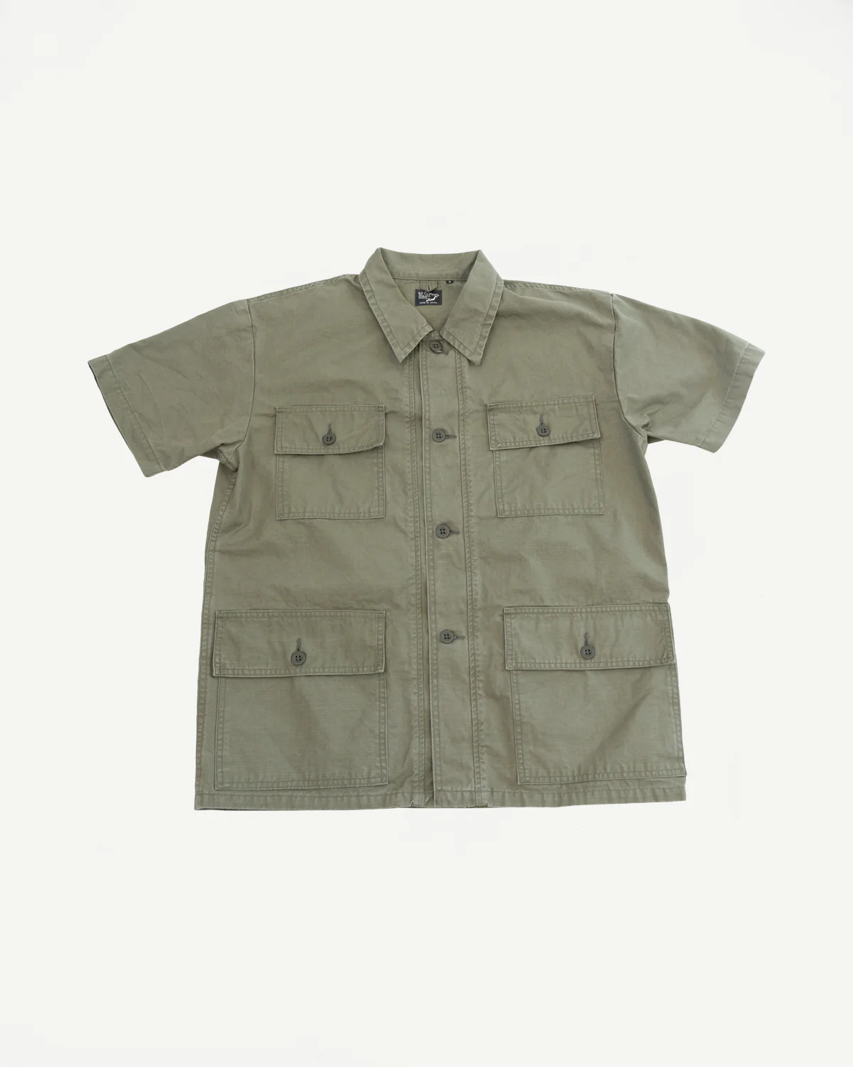 01-8046-76k - Utility Short Sleeve Work Shirt Jacket - Army Green