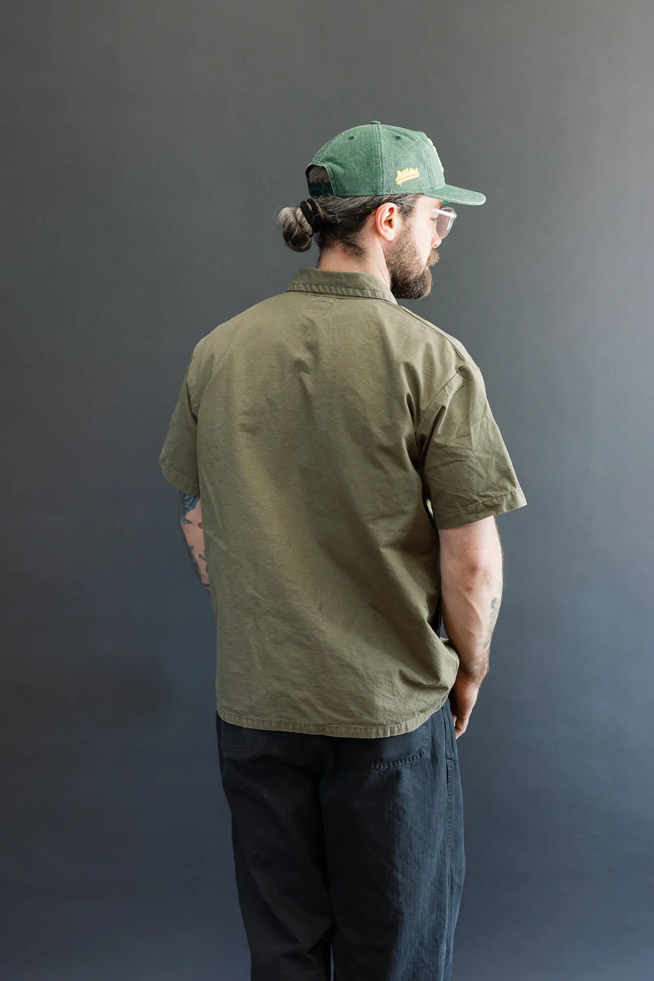 01-8046-76k - Utility Short Sleeve Work Shirt Jacket - Army Green - Image 15