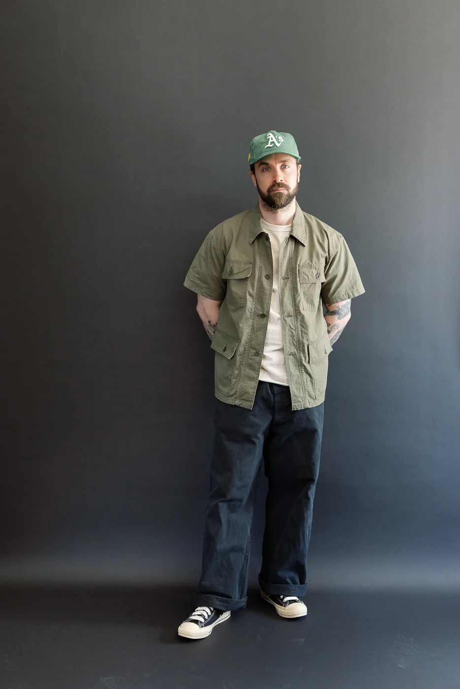 01-8046-76k - Utility Short Sleeve Work Shirt Jacket - Army Green - Image 8