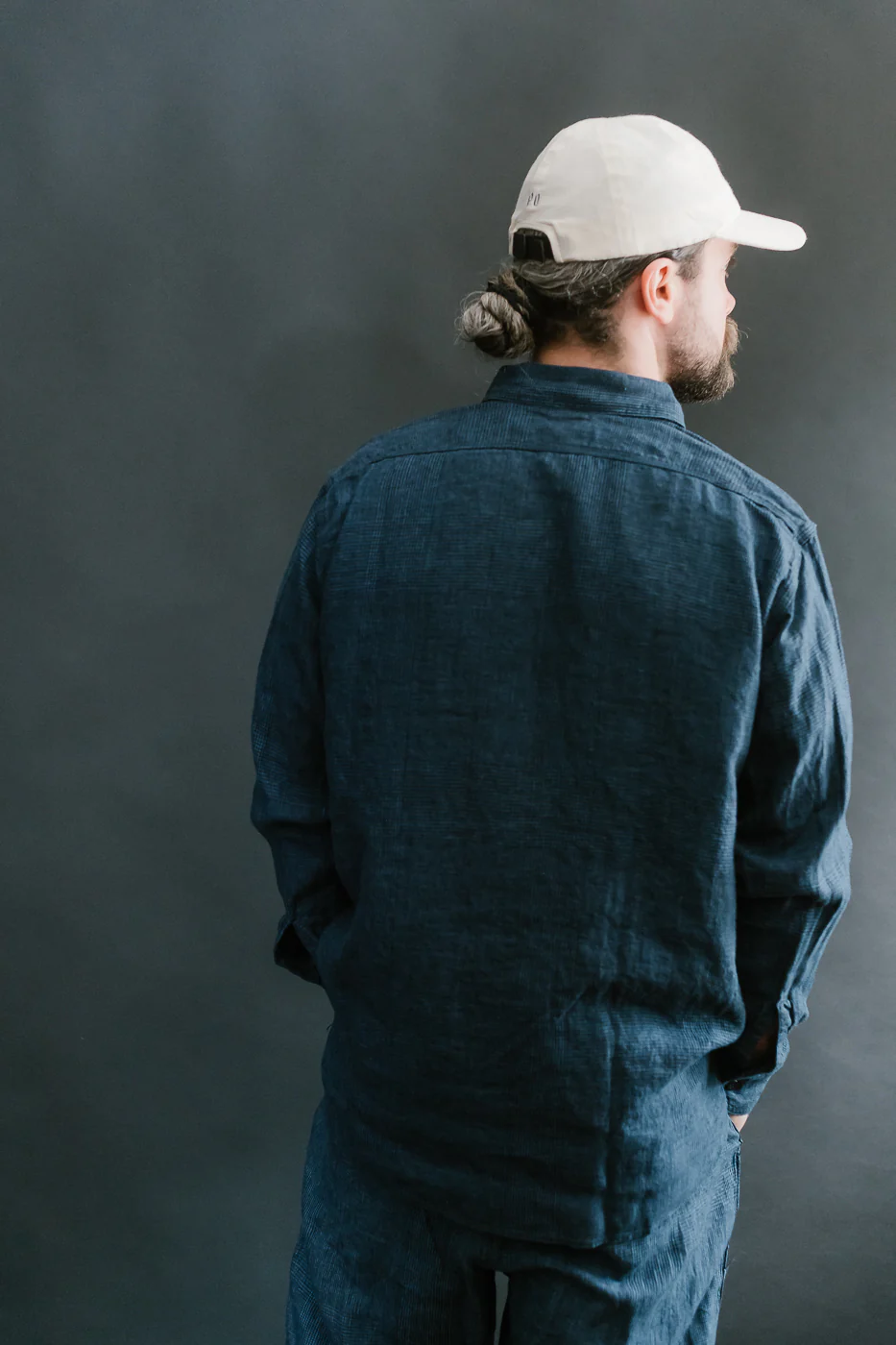 01-8068-101 - Lightweight Linen Work Shirt - Indigo Check - Image 12