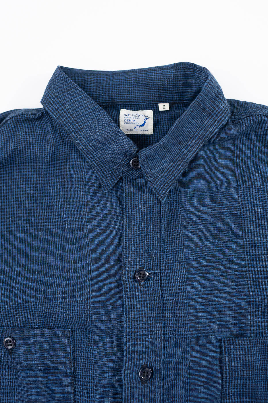 01-8068-101 - Lightweight Linen Work Shirt - Indigo Check - Image 2