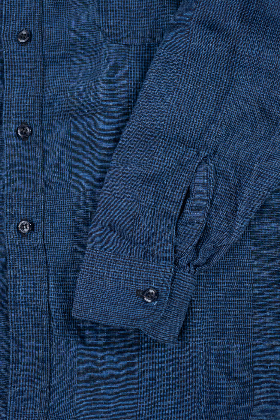 01-8068-101 - Lightweight Linen Work Shirt - Indigo Check - Image 5