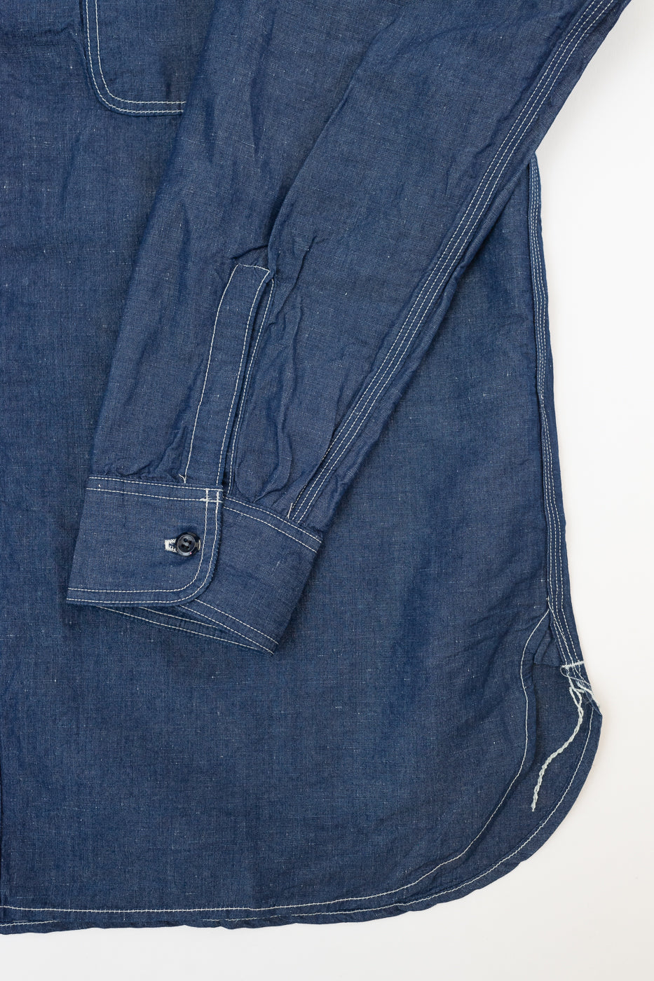 01-8068-81 - Supima 100/2 Linen Dungaree Work Shirt - Indigo - Image 6