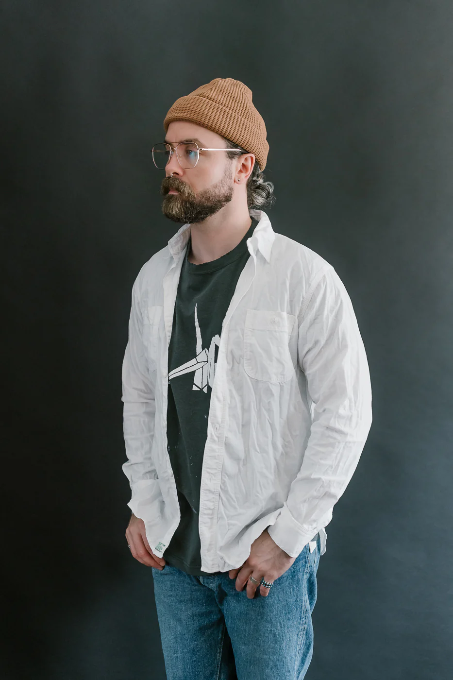 01-8070-69 - Lightweight Chambray Slim Fit Work Shirt - White - Image 10