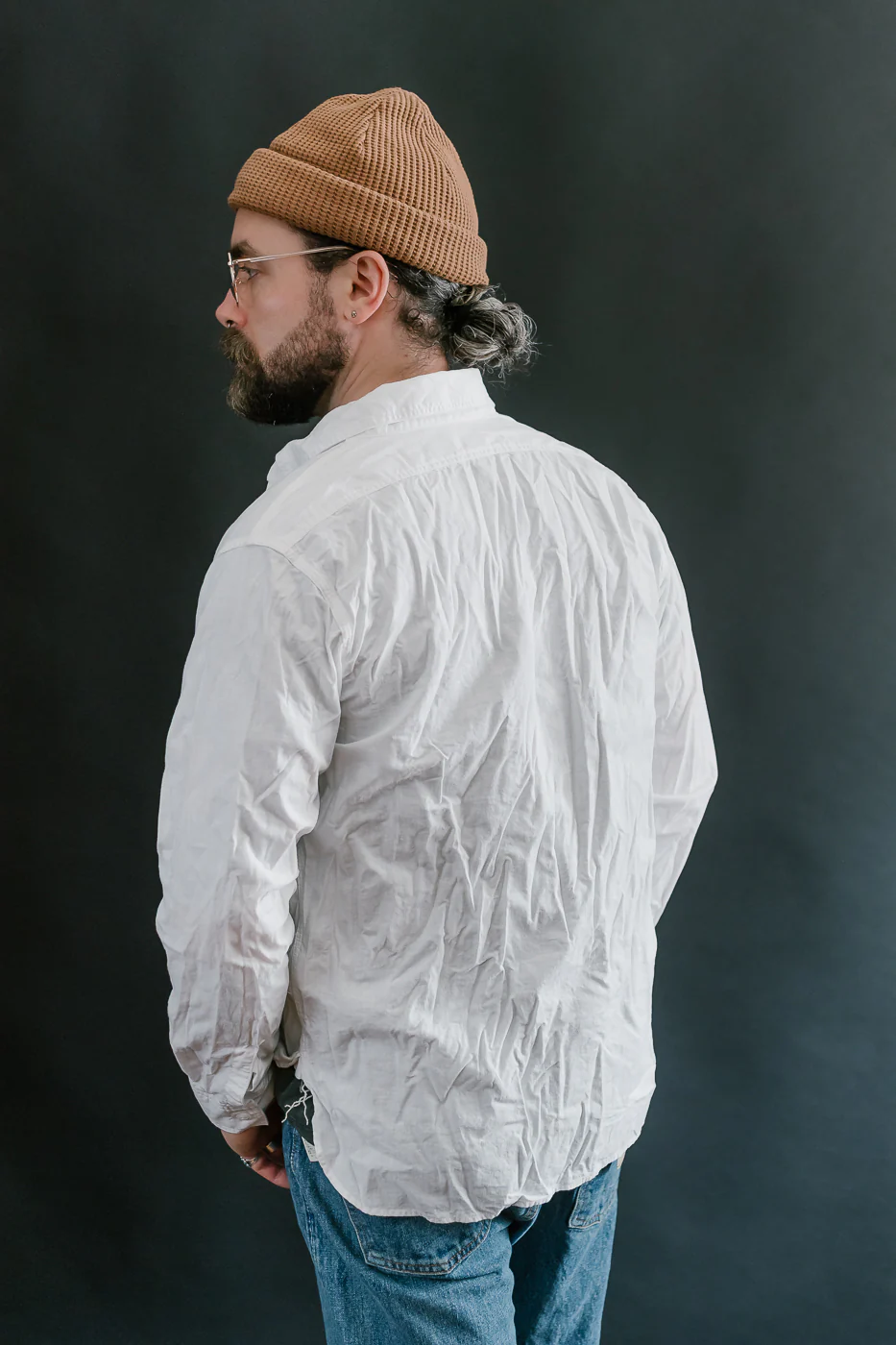 01-8070-69 - Lightweight Chambray Slim Fit Work Shirt - White - Image 11