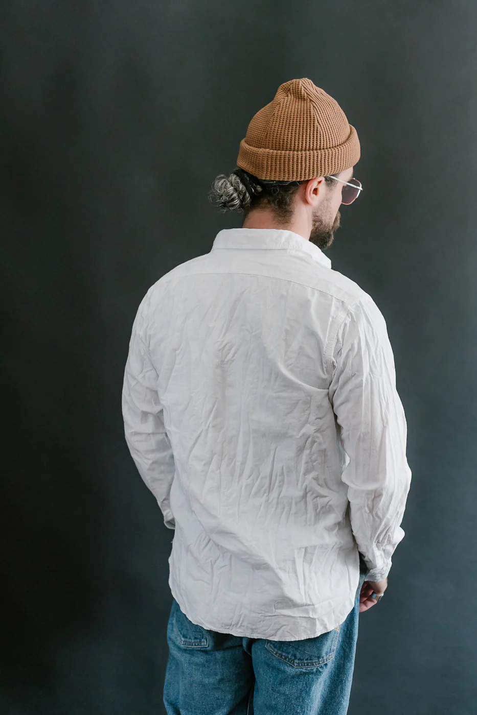 01-8070-69 - Lightweight Chambray Slim Fit Work Shirt - White - Image 12