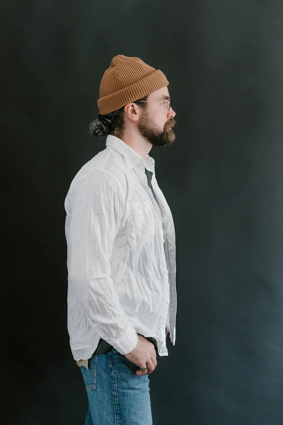 01-8070-69 - Lightweight Chambray Slim Fit Work Shirt - White - Image 13