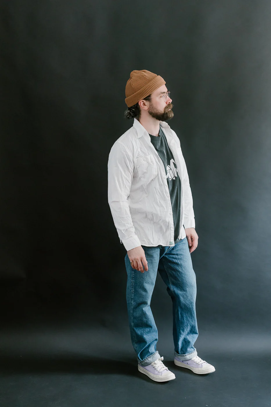 01-8070-69 - Lightweight Chambray Slim Fit Work Shirt - White - Image 7