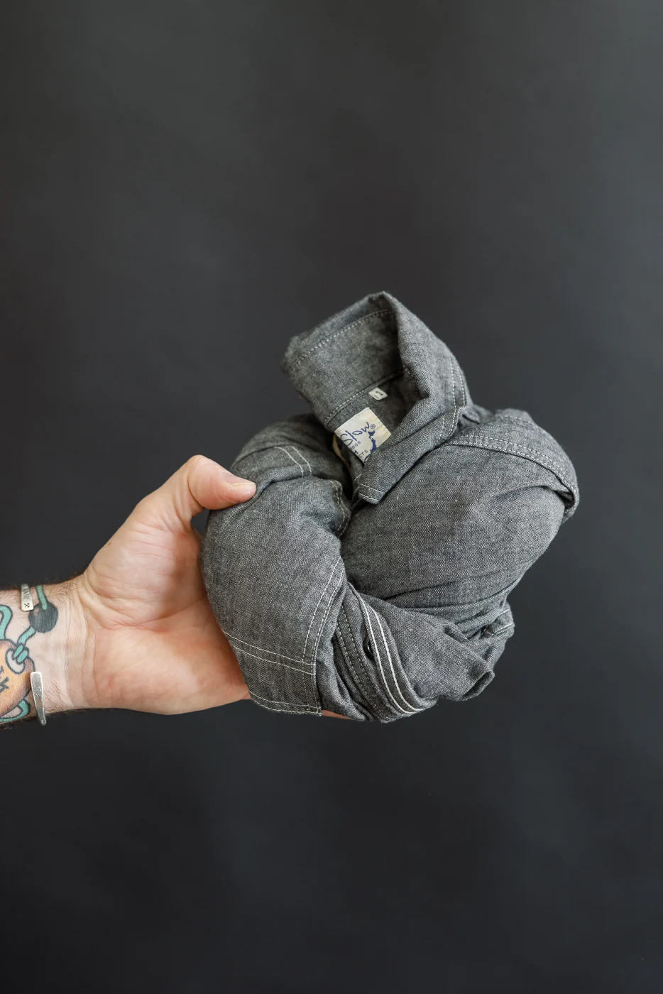 01-8270-61 - Relaxed Fit Chambray Work Shirt - Black - Image 22