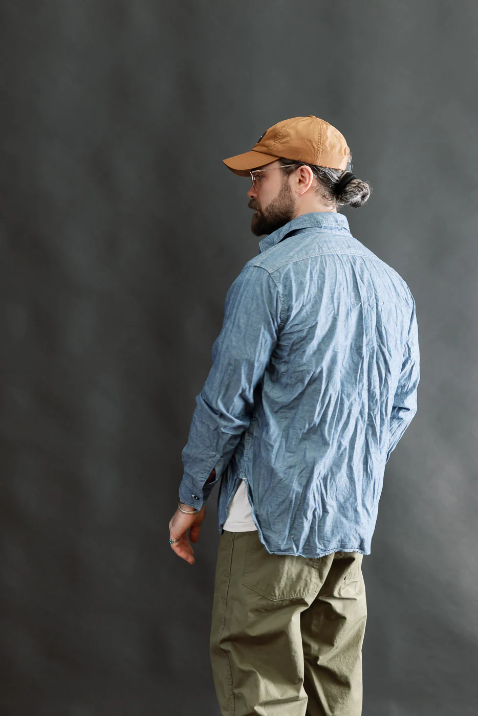 01-8270-84 - Relaxed Fit Chambray Work Shirt - Indigo - Image 11