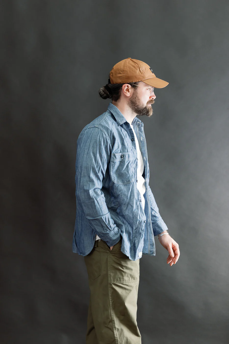 01-8270-84 - Relaxed Fit Chambray Work Shirt - Indigo - Image 13