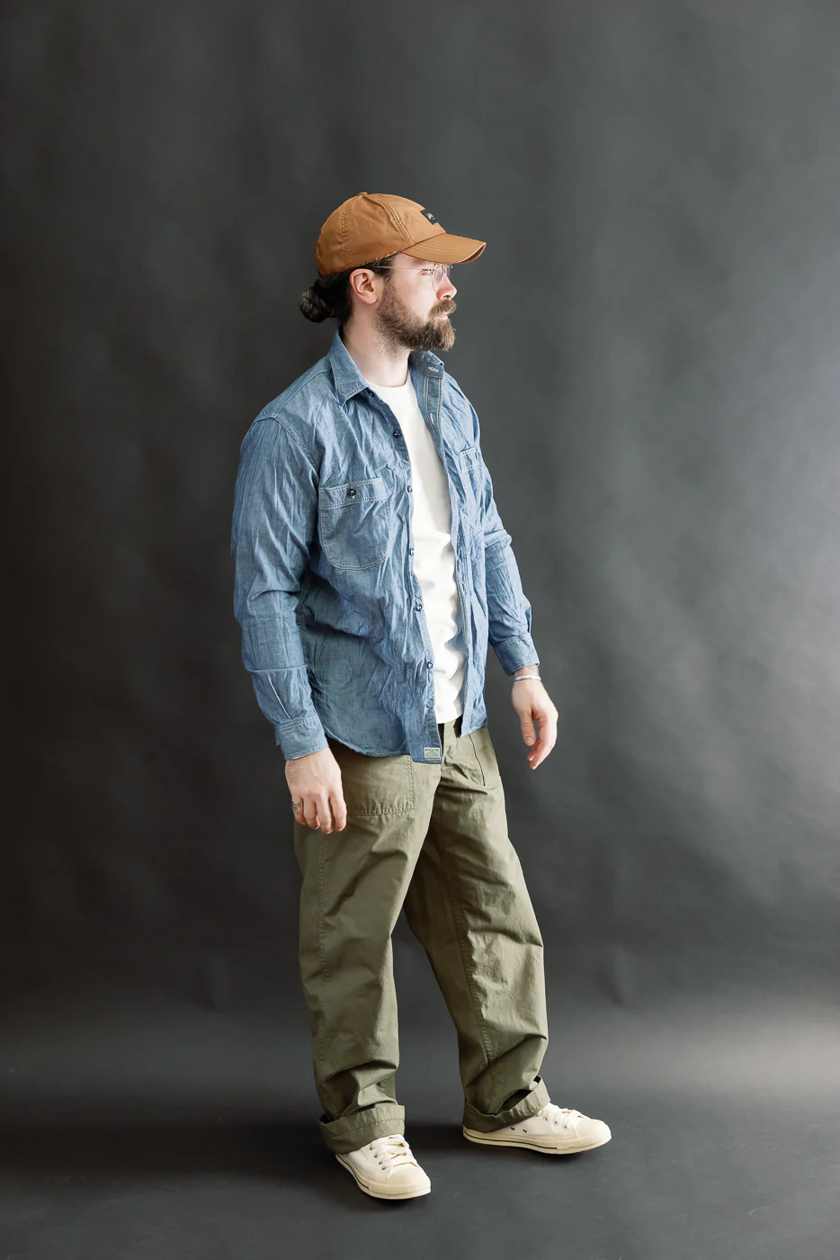 01-8270-84 - Relaxed Fit Chambray Work Shirt - Indigo - Image 7