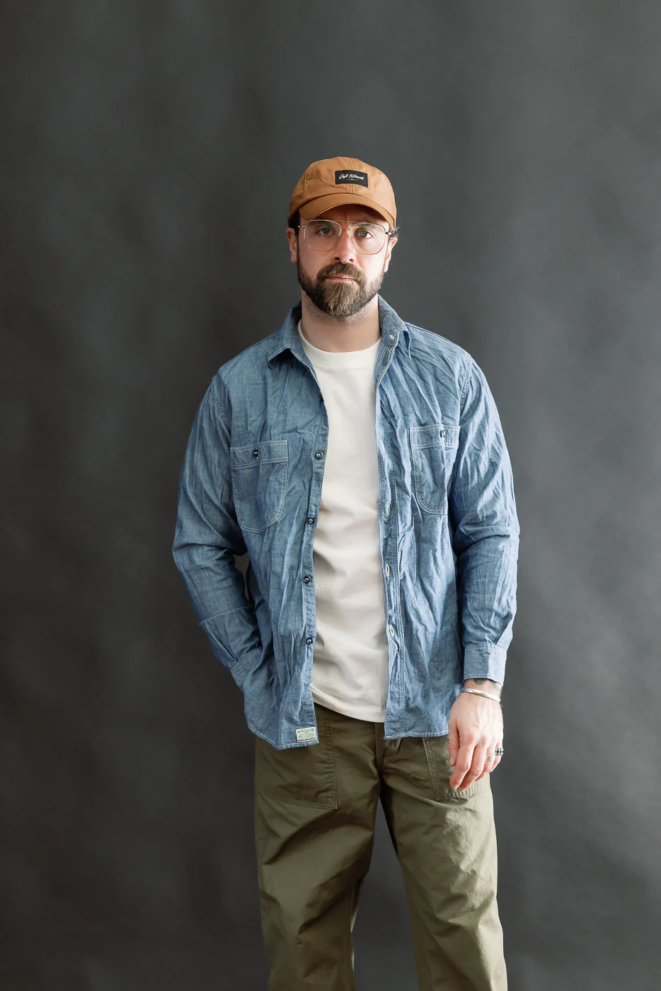 01-8270-84 - Relaxed Fit Chambray Work Shirt - Indigo - Image 9