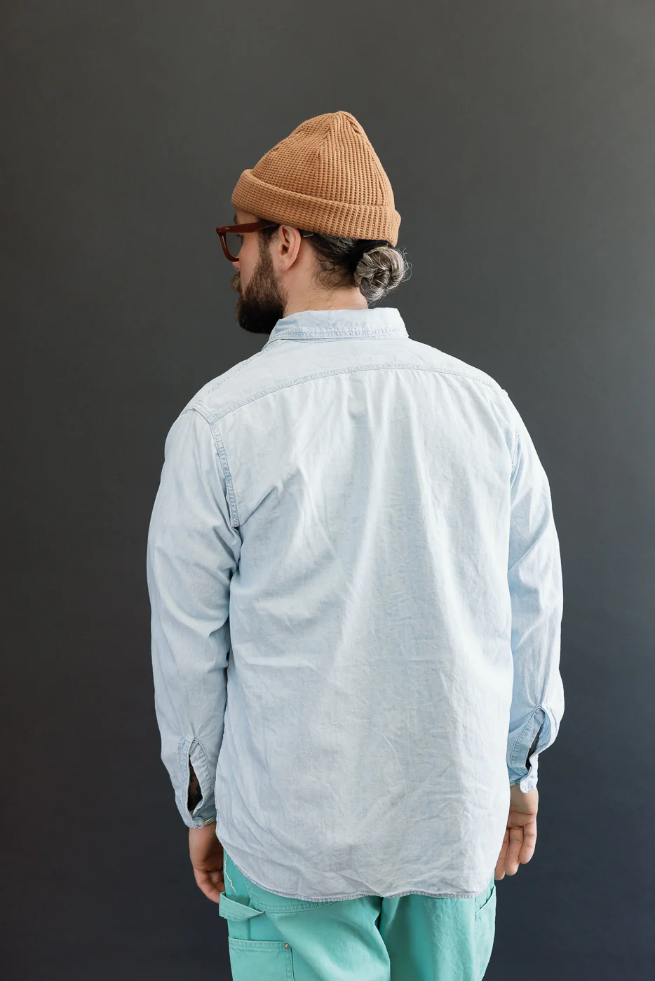 01-8270-99k - Relaxed Fit Chambray Work Shirt - Sky Blue - Image 12