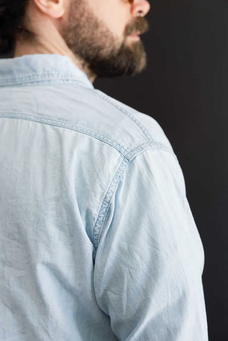 01-8270-99k - Relaxed Fit Chambray Work Shirt - Sky Blue - Image 20