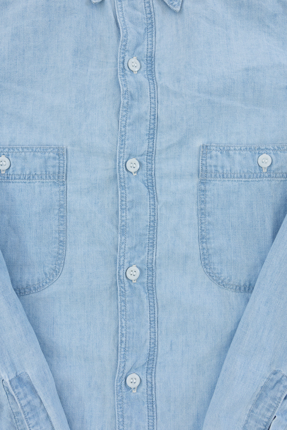 01-8270-99k - Relaxed Fit Chambray Work Shirt - Sky Blue - Image 3