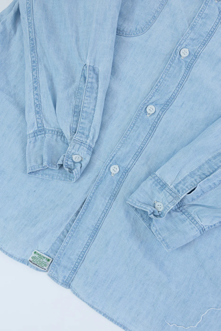01-8270-99k - Relaxed Fit Chambray Work Shirt - Sky Blue - Image 4