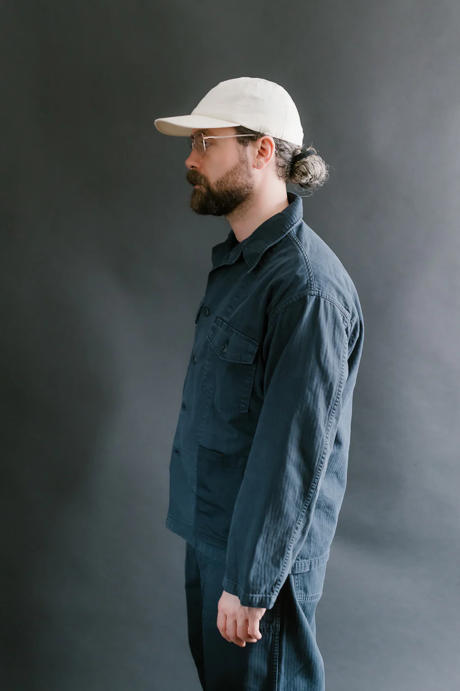 01-8346-02 - 4-Pocket Fatigue Shirt Herringbone Twill - Navy - Image 11