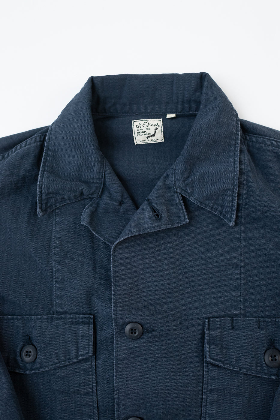 01-8346-02 - 4-Pocket Fatigue Shirt Herringbone Twill - Navy - Image 2