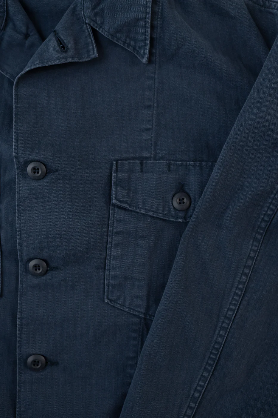 01-8346-02 - 4-Pocket Fatigue Shirt Herringbone Twill - Navy - Image 4