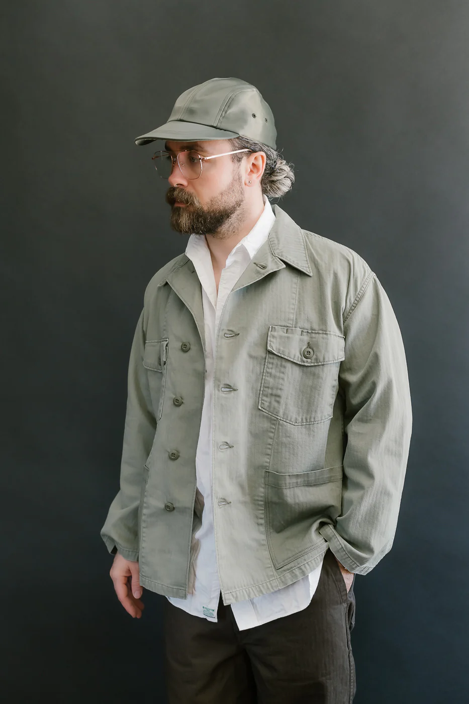 01-8346-16 - 4-Pocket Fatigue Shirt Herringbone Twill - Green - Image 11