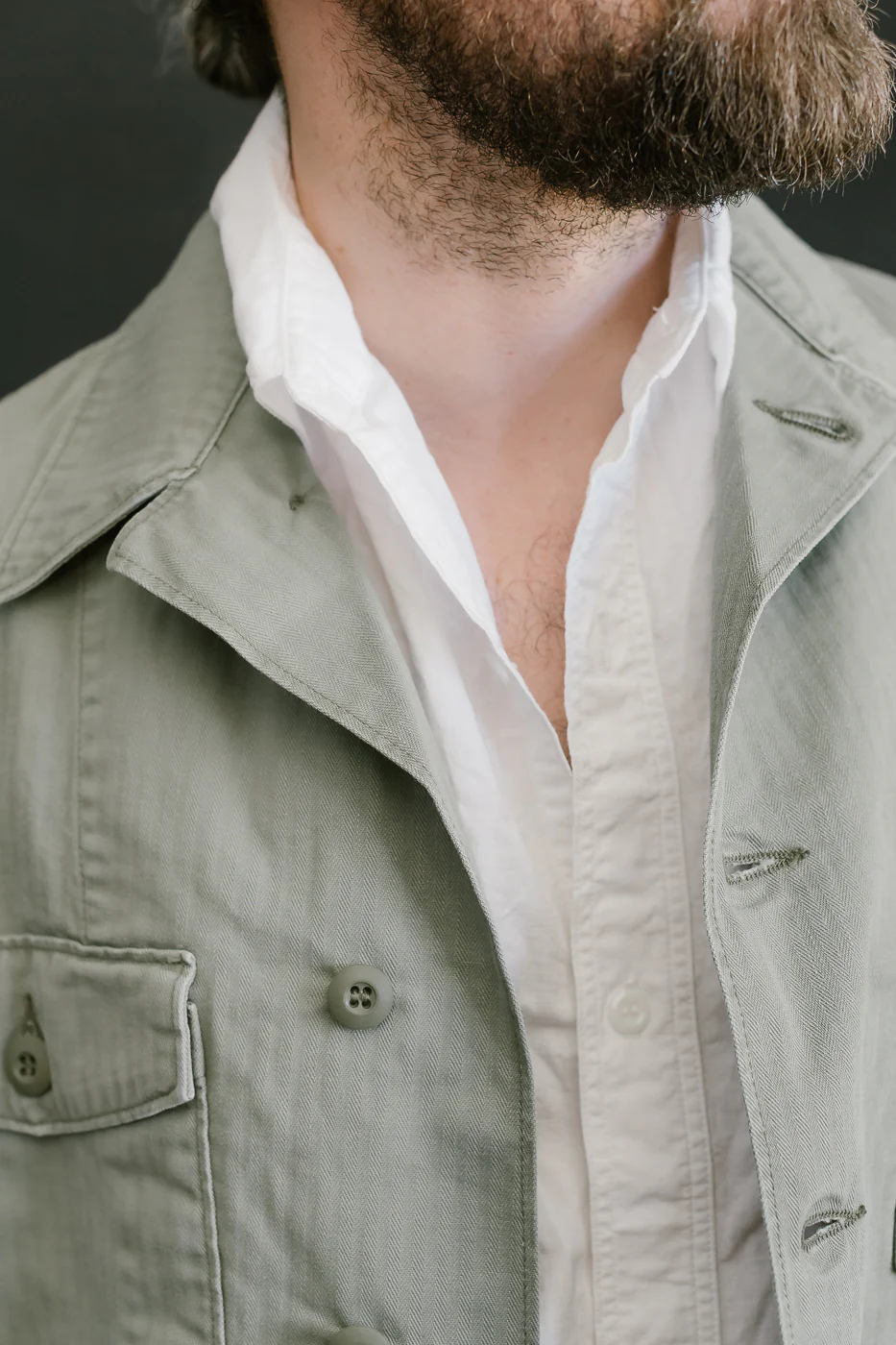 01-8346-16 - 4-Pocket Fatigue Shirt Herringbone Twill - Green - Image 17