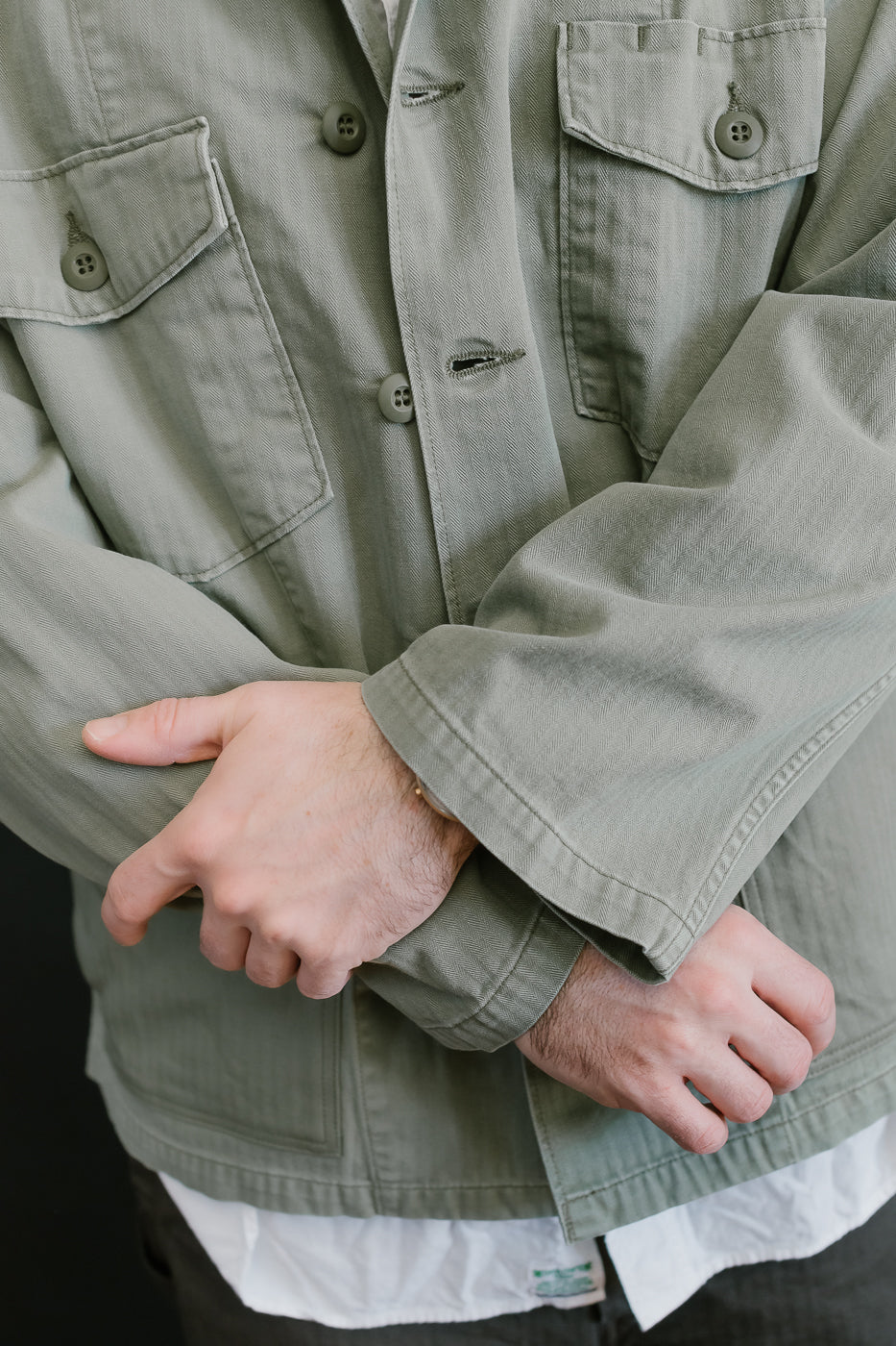 01-8346-16 - 4-Pocket Fatigue Shirt Herringbone Twill - Green - Image 19