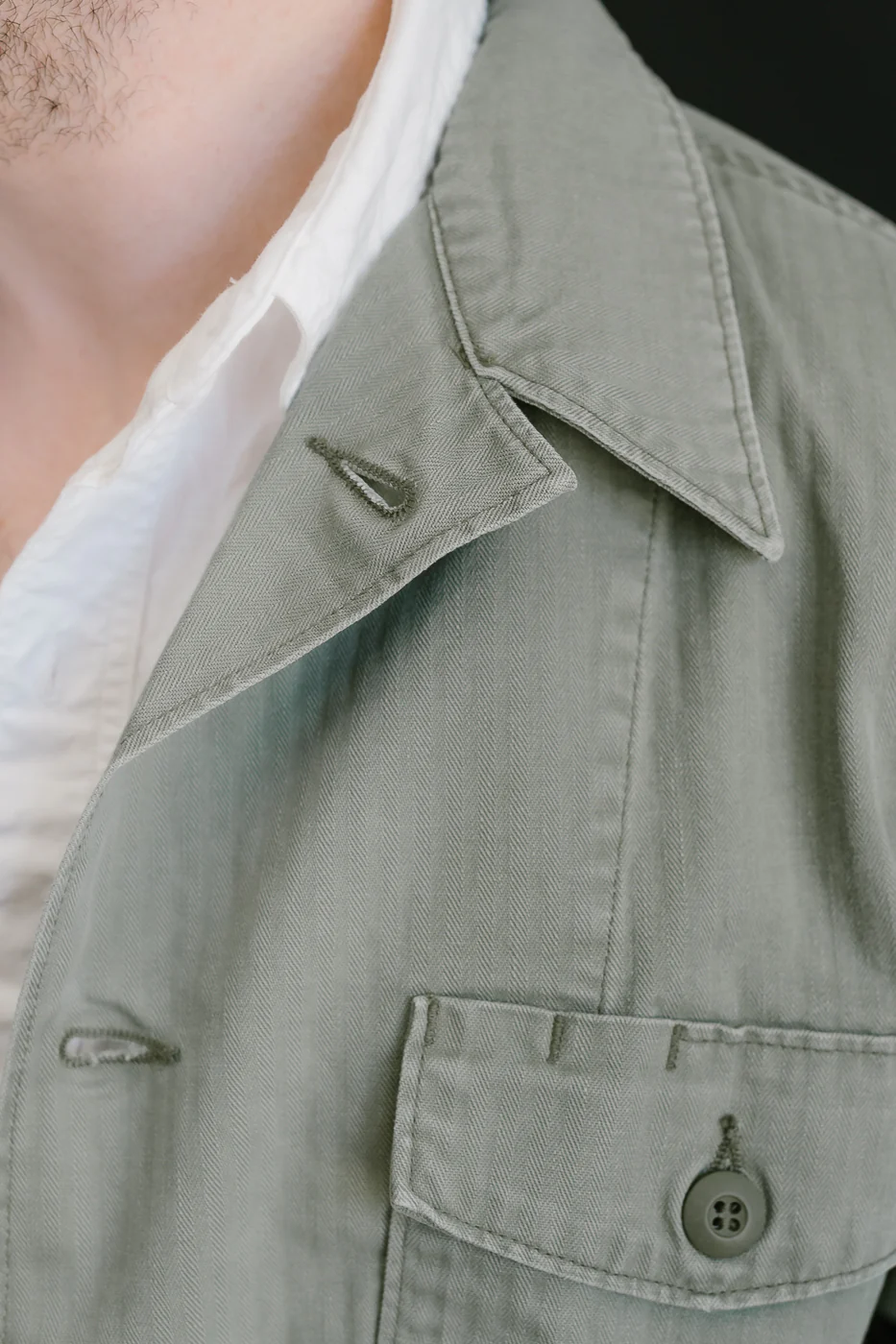 01-8346-16 - 4-Pocket Fatigue Shirt Herringbone Twill - Green - Image 20