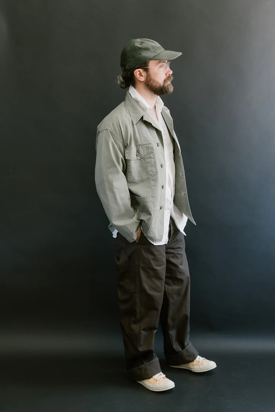 01-8346-16 - 4-Pocket Fatigue Shirt Herringbone Twill - Green - Image 8