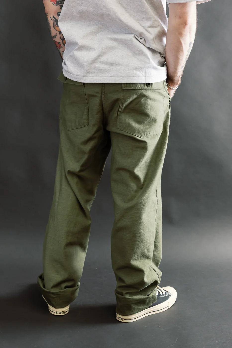 03-V5002-77K - Fatigue Pants Reverse Sateen - Vintage Fit - Dark Olive - Image 12