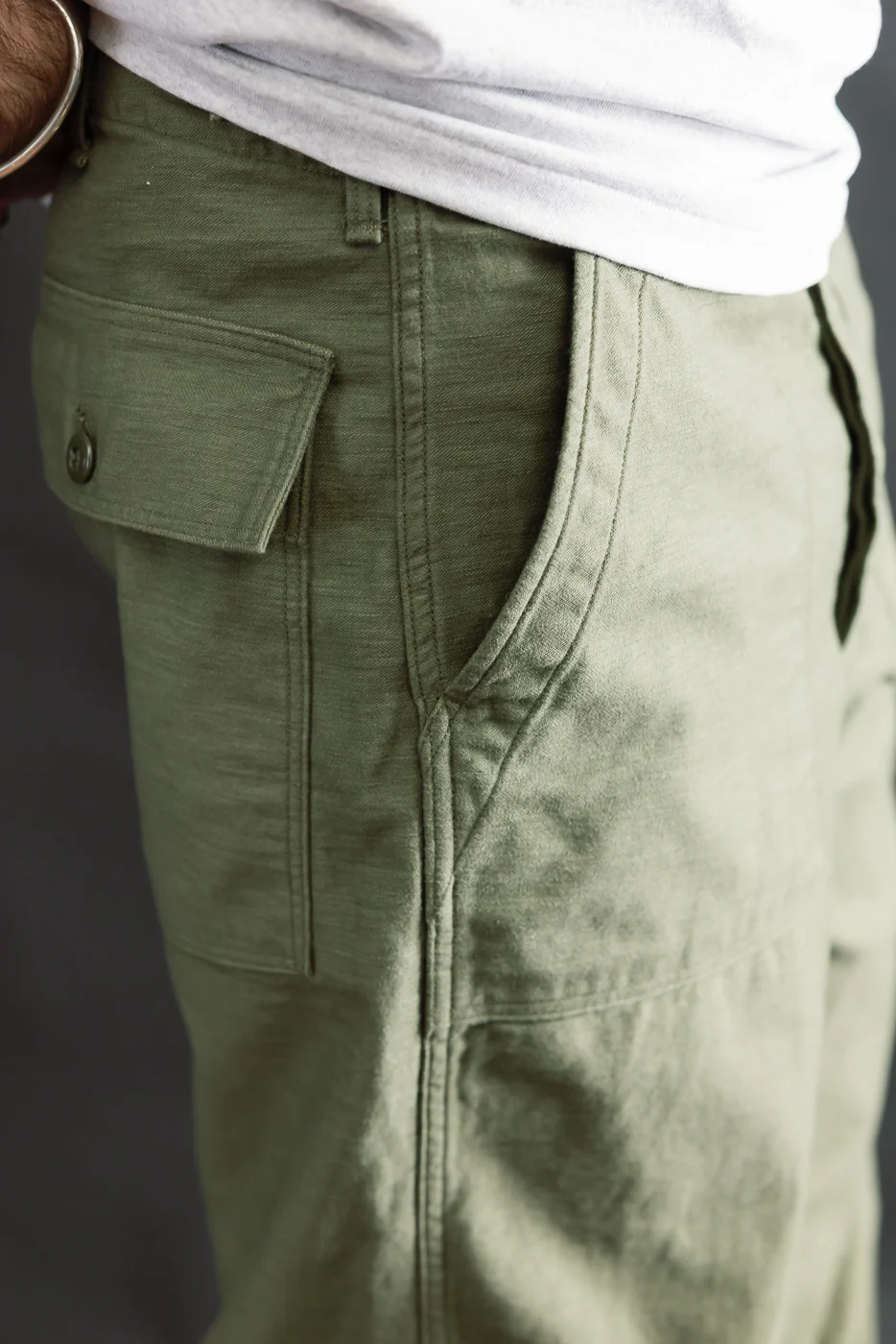 03-V5002-77K - Fatigue Pants Reverse Sateen - Vintage Fit - Dark Olive - Image 18