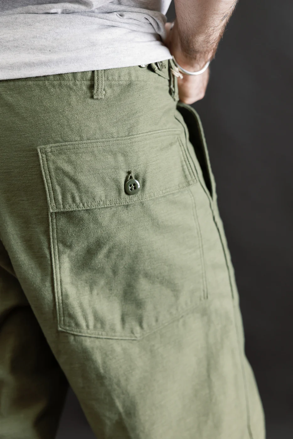 03-V5002-77K - Fatigue Pants Reverse Sateen - Vintage Fit - Dark Olive - Image 19
