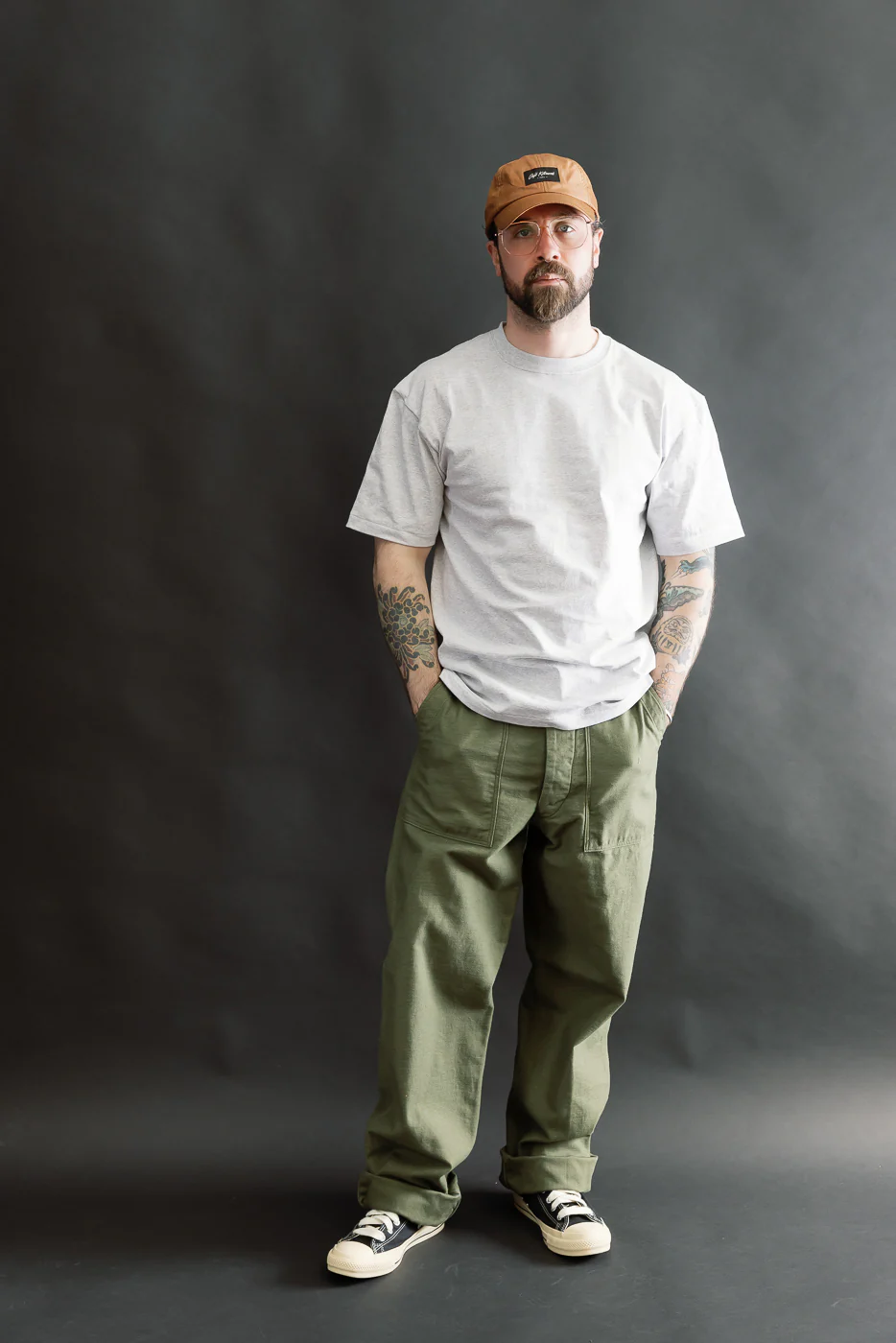 03-V5002-77K - Fatigue Pants Reverse Sateen - Vintage Fit - Dark Olive - Image 7
