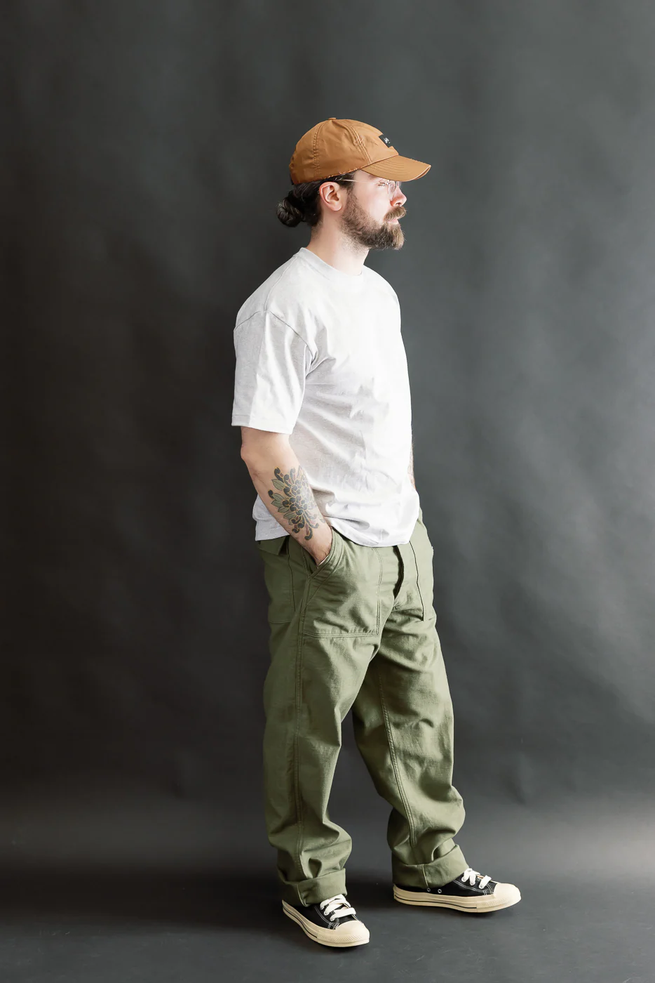 03-V5002-77K - Fatigue Pants Reverse Sateen - Vintage Fit - Dark Olive - Image 8