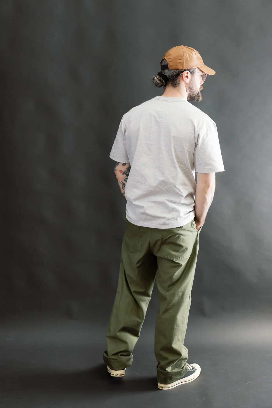 03-V5002-77K - Fatigue Pants Reverse Sateen - Vintage Fit - Dark Olive - Image 9