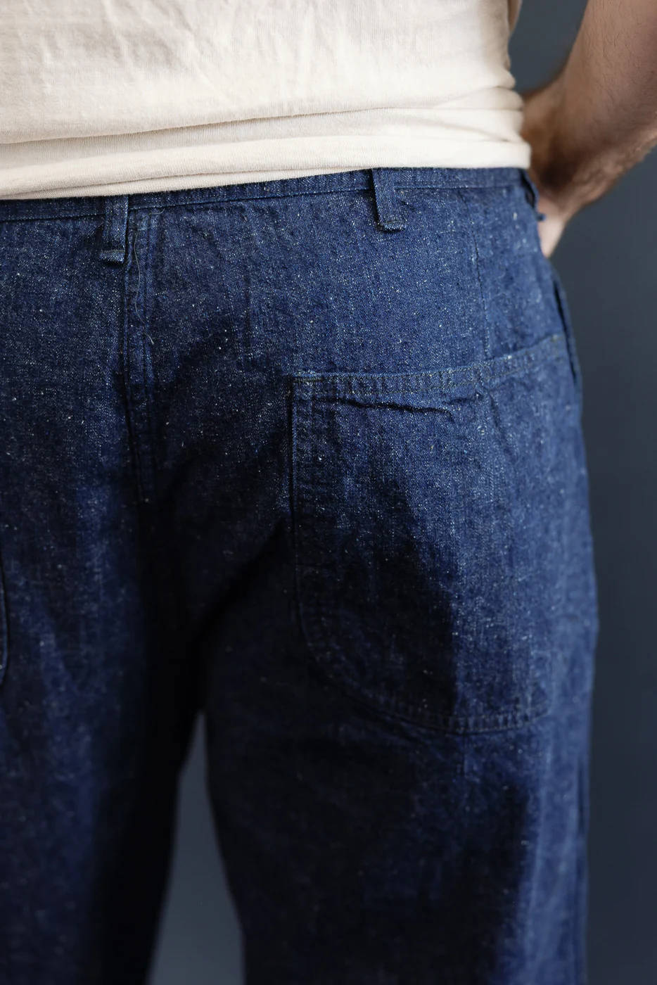 01-V5130-81K - US Navy Denim Wide Fit Selvedge Utility Pants - Indigo OW - Image 18