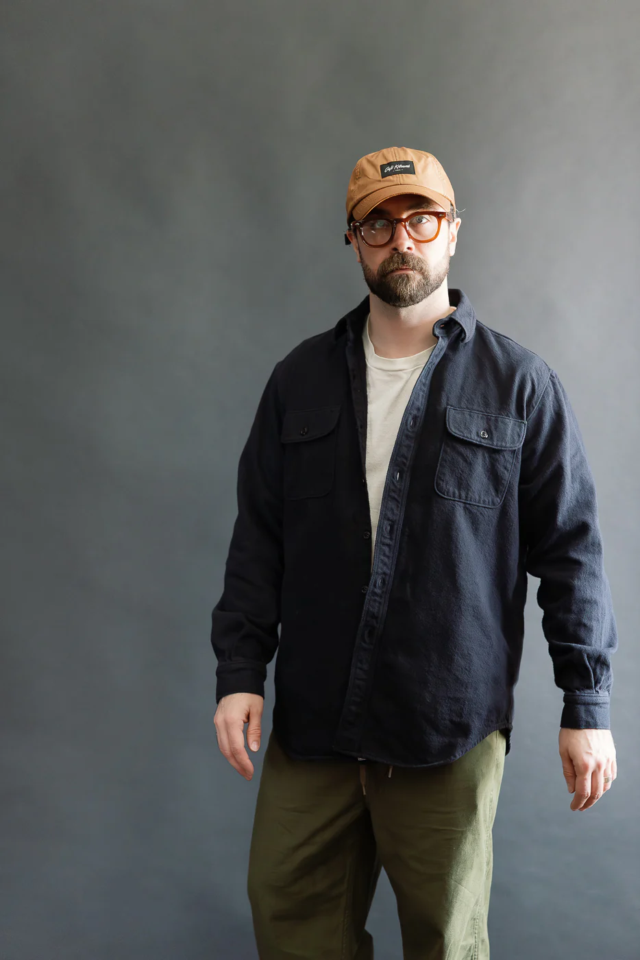 01-V8072-02 - Relaxed Fit Flannel Shirt - Navy - Image 14