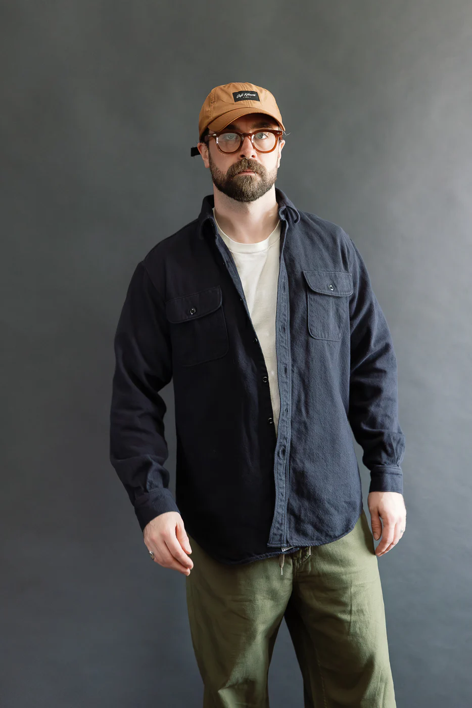 01-V8072-02 - Relaxed Fit Flannel Shirt - Navy - Image 15
