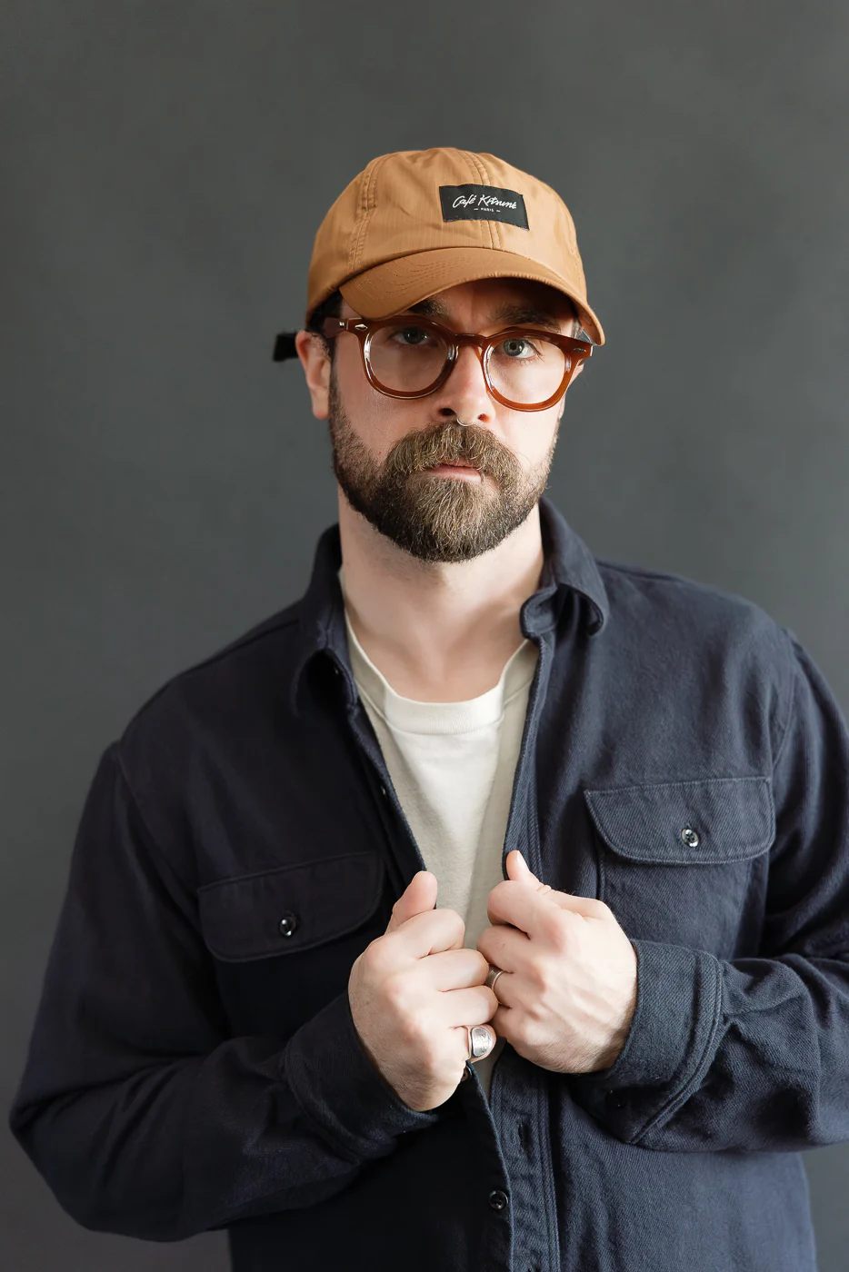 01-V8072-02 - Relaxed Fit Flannel Shirt - Navy - Image 16